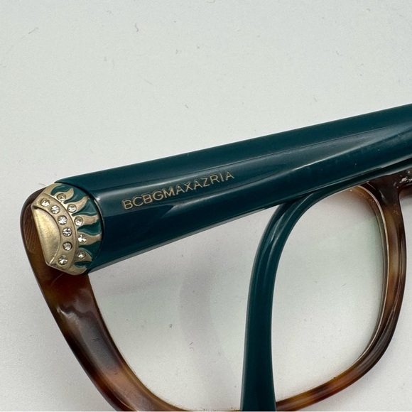 BCBG MAXAZRIA Frames Only LINA Havana Tortoise Shell Teal Starburst 140mm - Picture 6 of 10